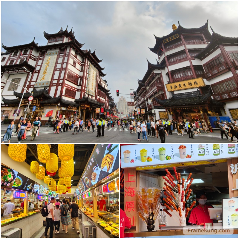Shops and street foods around Yuyuan Garden shanghai